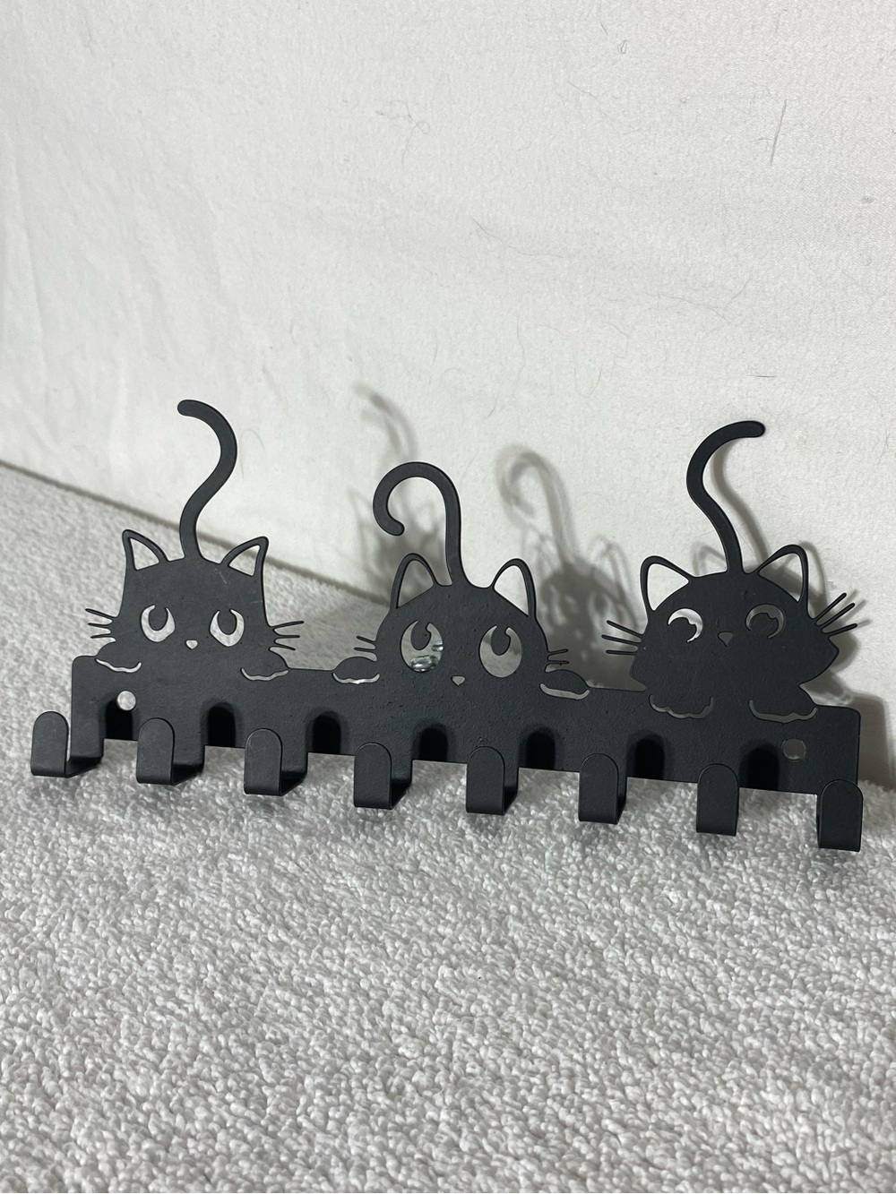 Decorative Metal Cat Wall Hooks Organizer for Entryway Cat Lady Kitty Meow